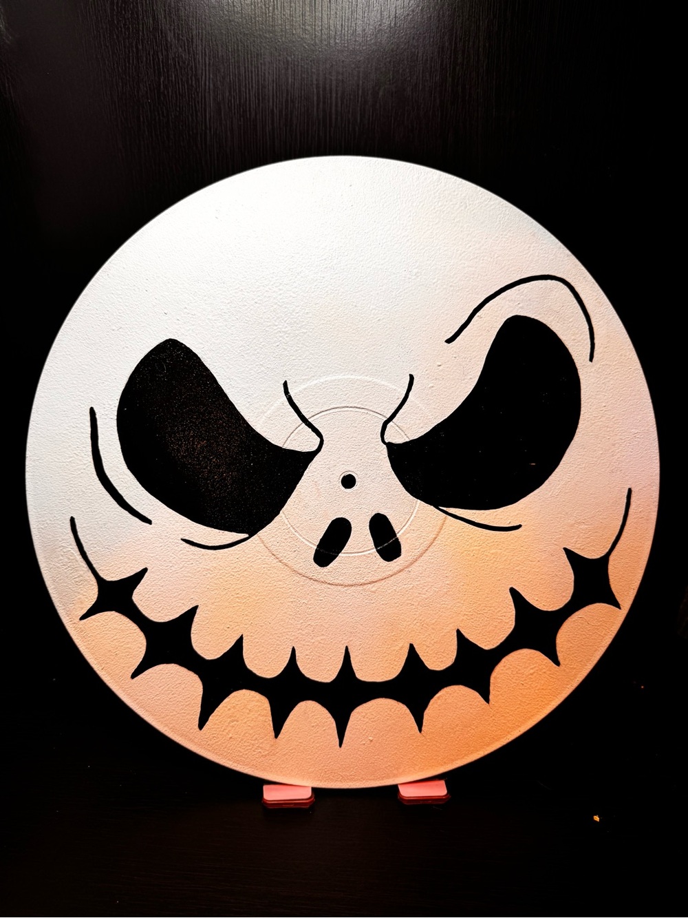 Jack Skellington Face Decorative Vinyl Record Upcycled
